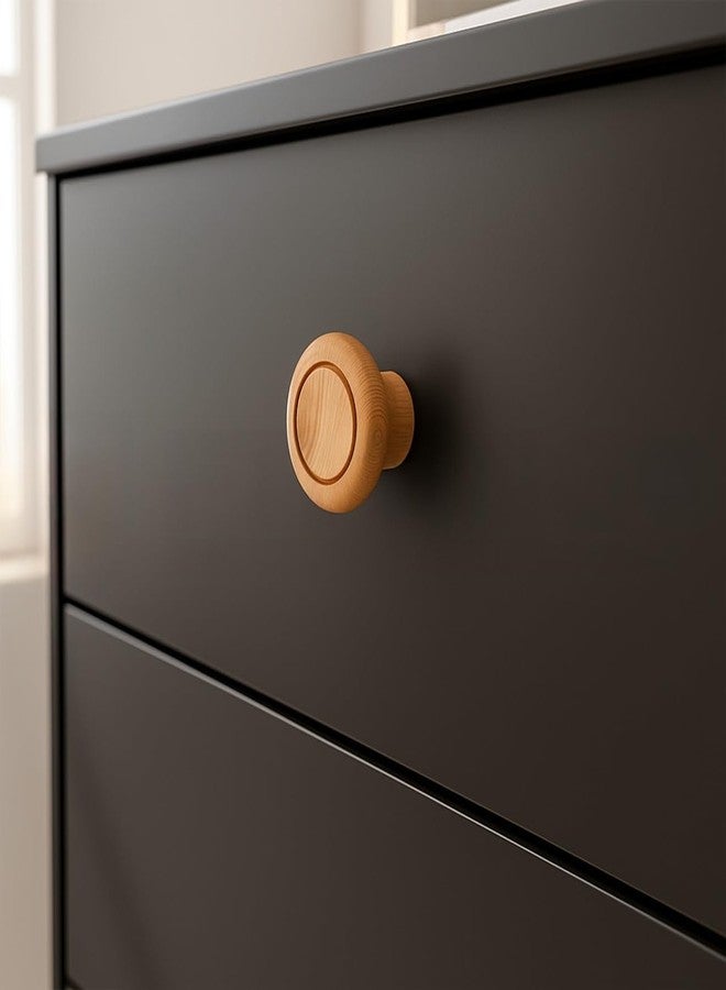 Fittingo Drawer Knobs/Door Handles/Cabinet Handle Knobs/Drawer Handle/Knobs for Drawers and Cabinet/Steam Beech Wood (2 Inch) Pack of 6 - Image 1